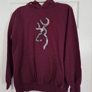 Browning Maroon Hoodie Sweatshirt Small